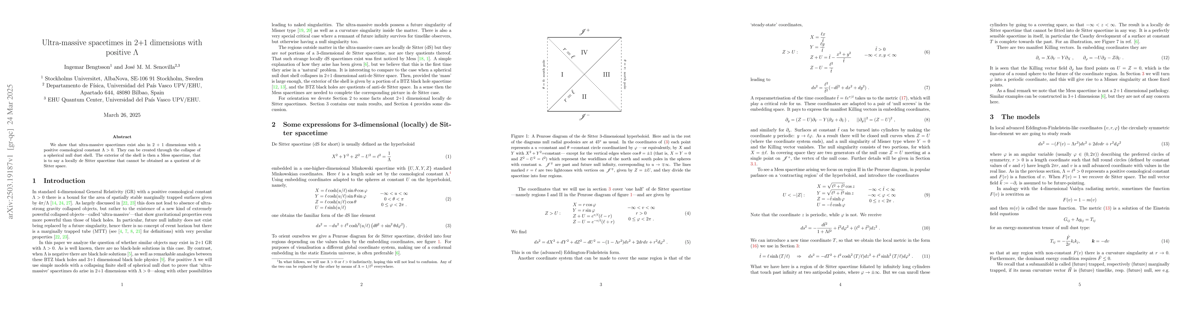Thumbnail for Ultra-massive spacetimes in 2+1 dimensions with positive Λ