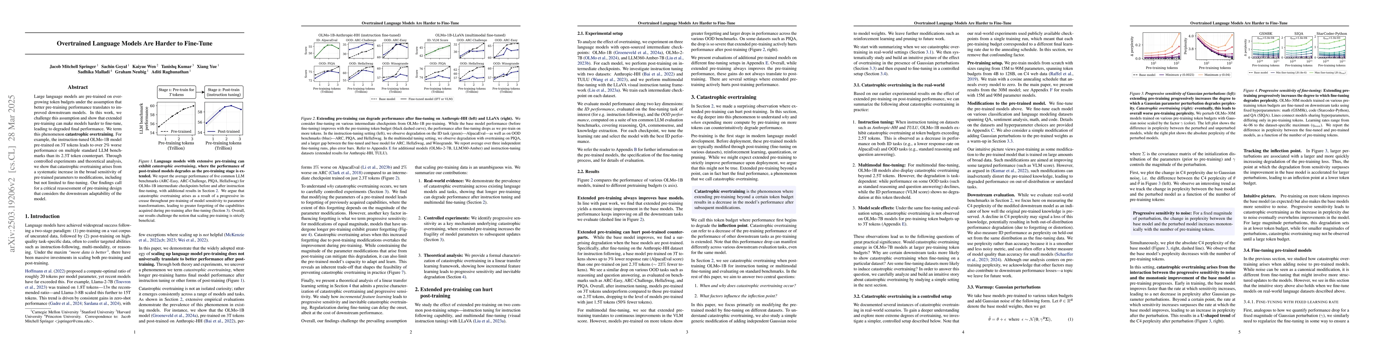Thumbnail for Overtrained Language Models Are Harder to Fine-Tune