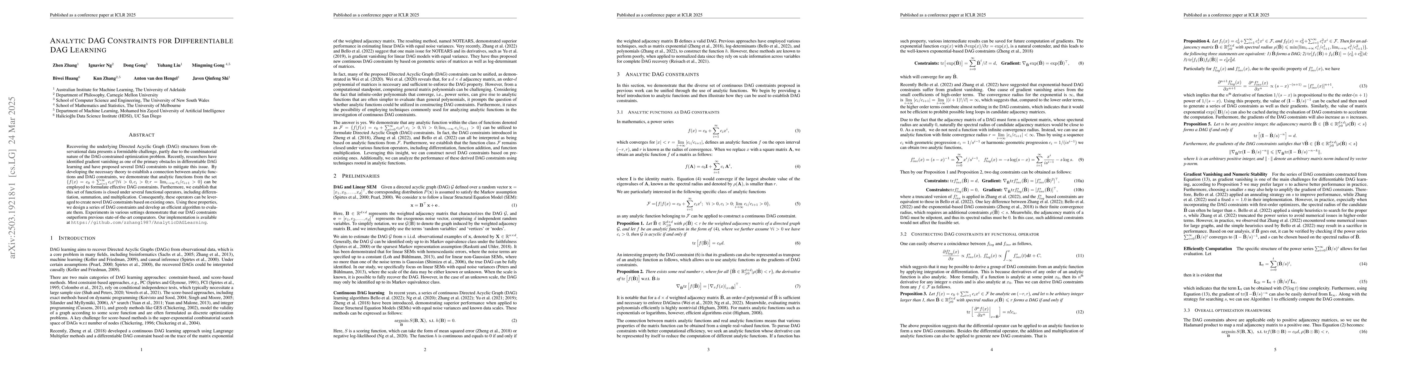 Thumbnail for Analytic DAG Constraints for Differentiable DAG Learning