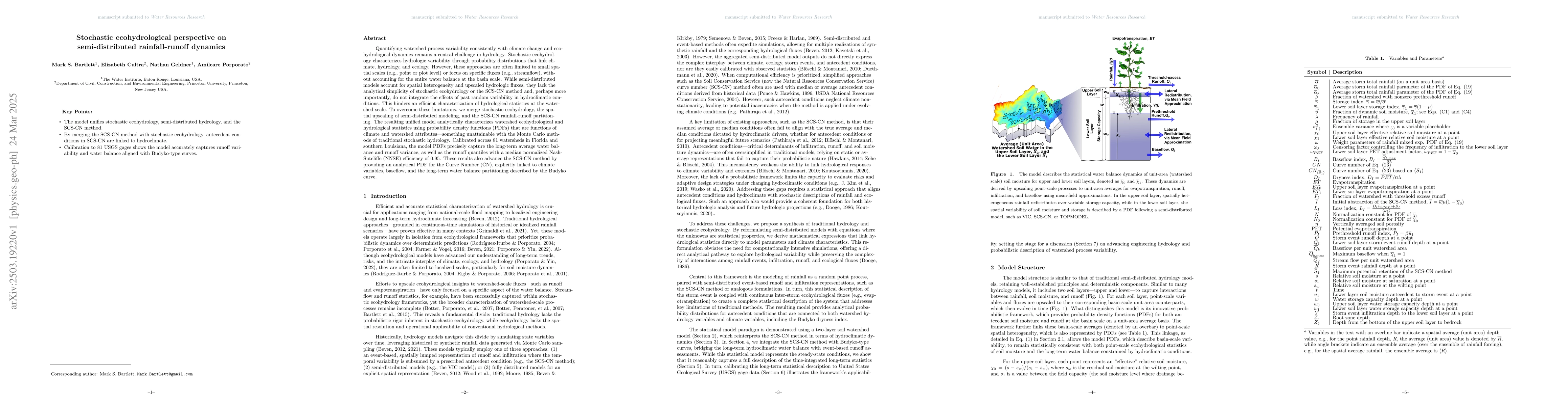 Thumbnail for Stochastic ecohydrological perspective on semi-distributed
  rainfall-runoff dynamics