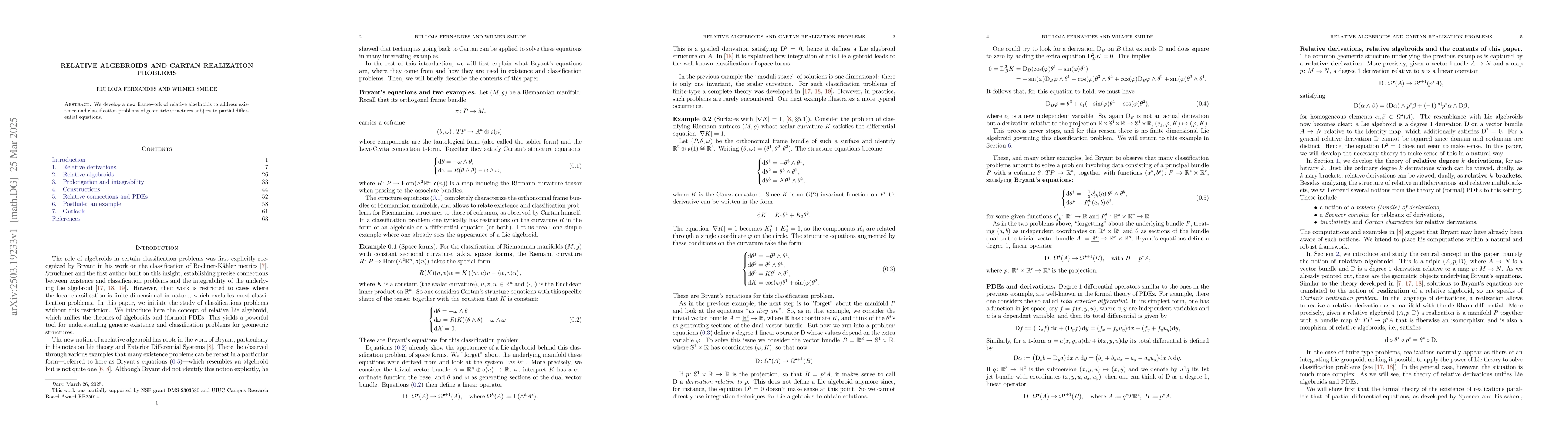 Thumbnail for Relative algebroids and Cartan realization problems