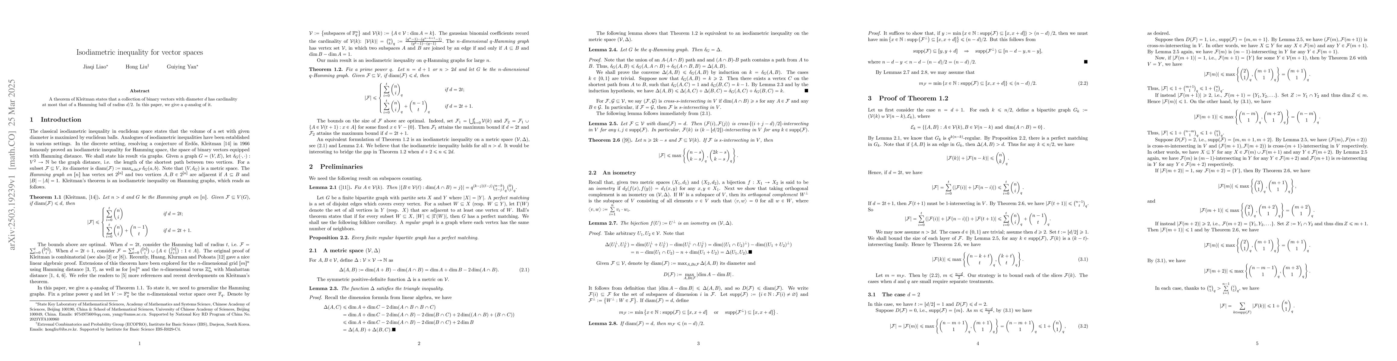Thumbnail for Isodiametric inequality for vector spaces