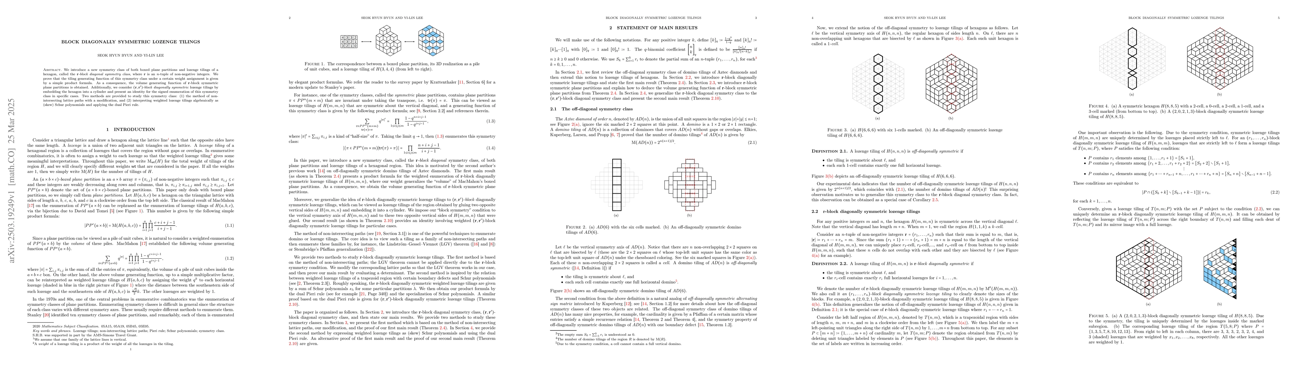 Thumbnail for Block diagonally symmetric lozenge tilings