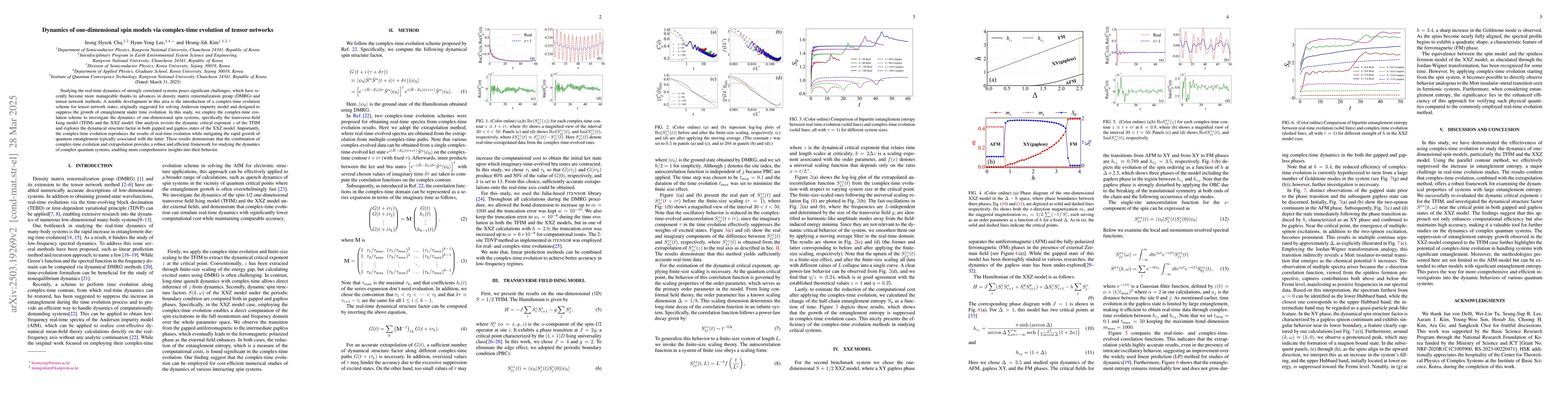 Thumbnail for Dynamics of one-dimensional spin models via complex-time evolution of
  tensor networks