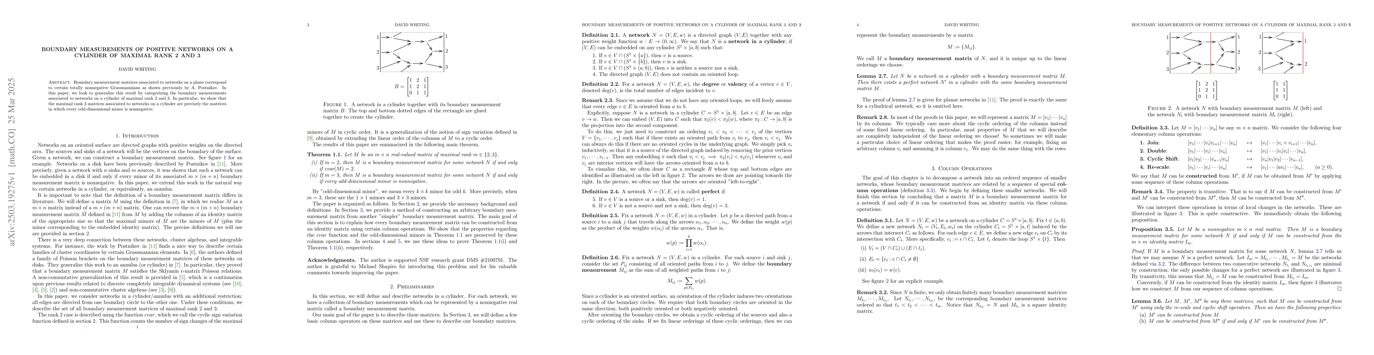 Thumbnail for Boundary measurements of positive networks on a cylinder of maximal rank
  2 and 3