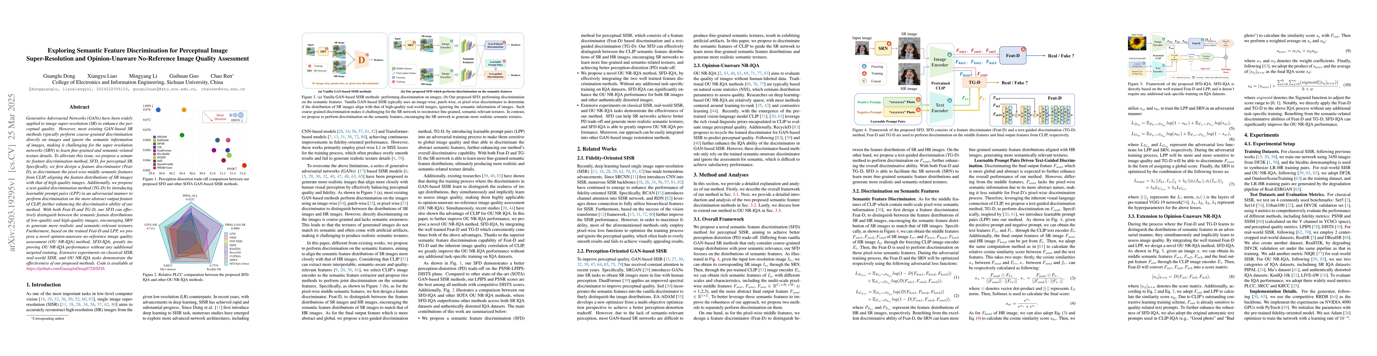 Thumbnail for Exploring Semantic Feature Discrimination for Perceptual Image
  Super-Resolution and Opinion-Unaware No-Reference Image Quality Assessment