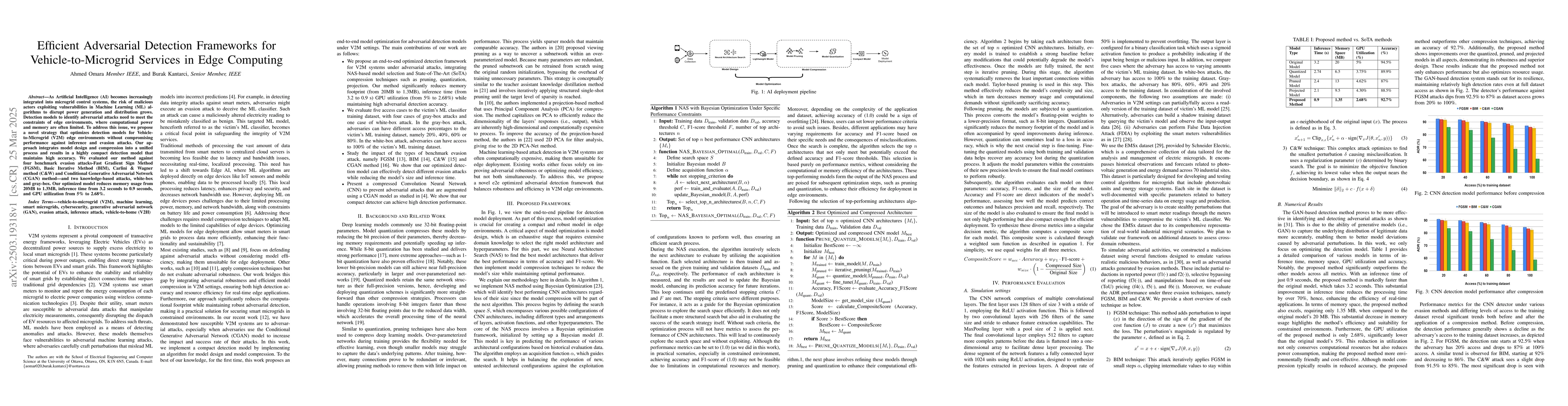 Thumbnail for Efficient Adversarial Detection Frameworks for Vehicle-to-Microgrid
  Services in Edge Computing