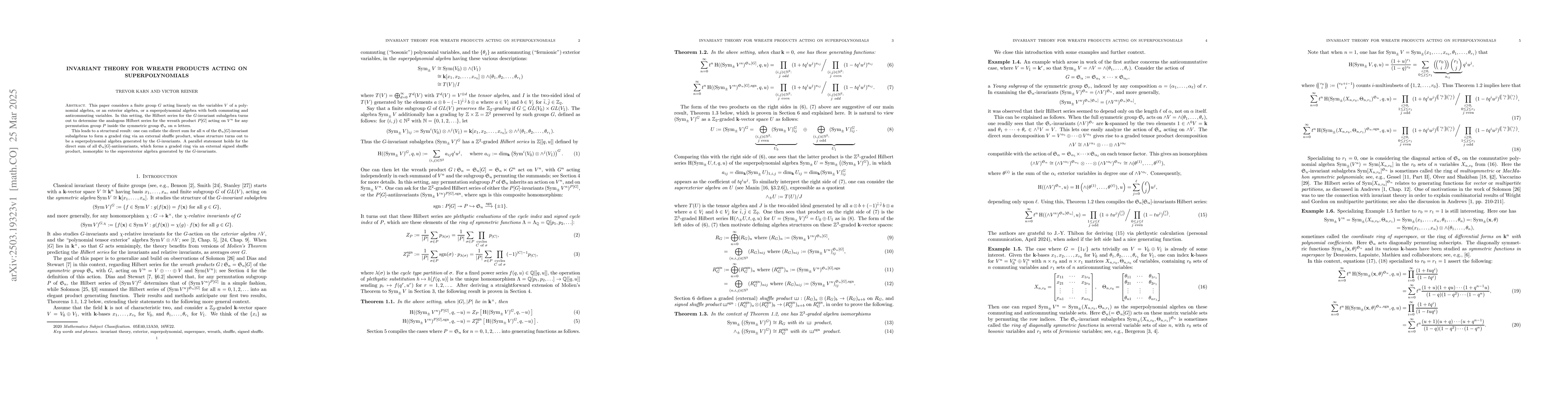 Thumbnail for Invariant theory for wreath products acting on superpolynomials