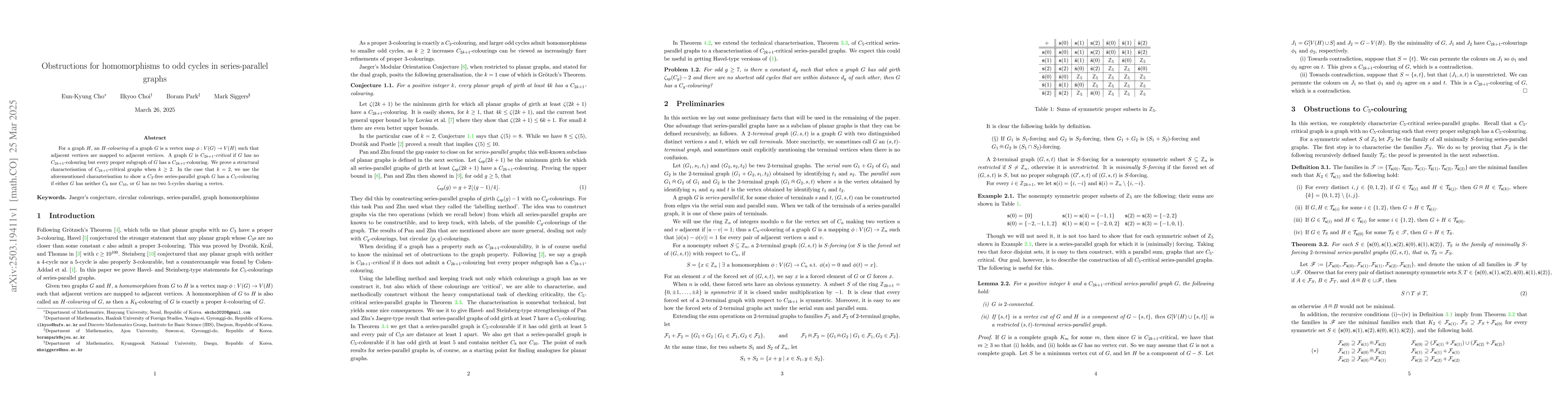 Thumbnail for Obstructions for homomorphisms to odd cycles in series-parallel graphs