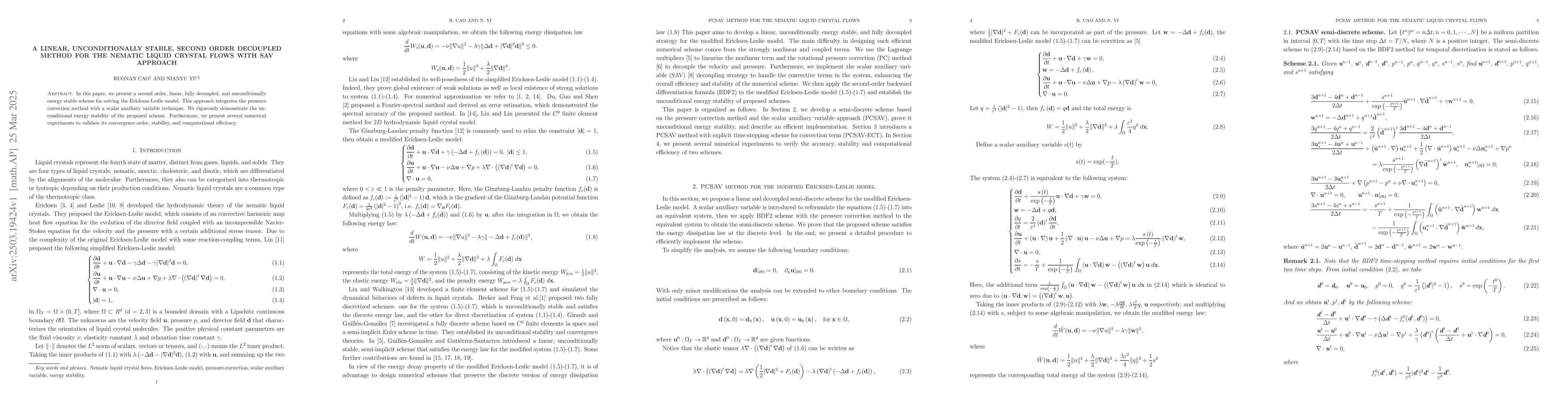 Thumbnail for A linear, unconditionally stable, second order decoupled method for the
  nematic liquid crystal flows with SAV approach