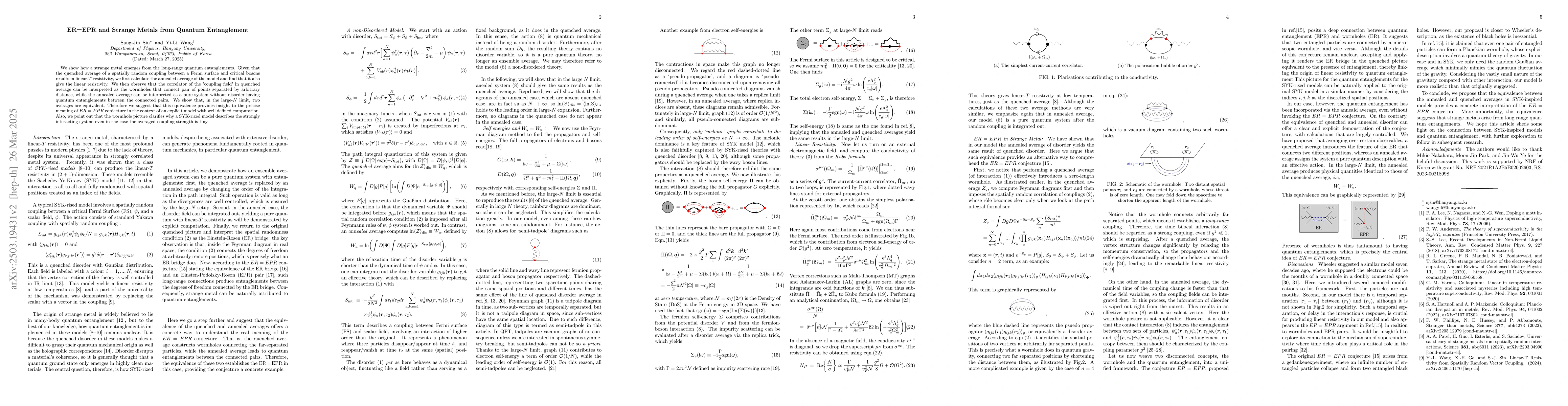 Thumbnail for ER=EPR and Strange Metals from Quantum Entanglement