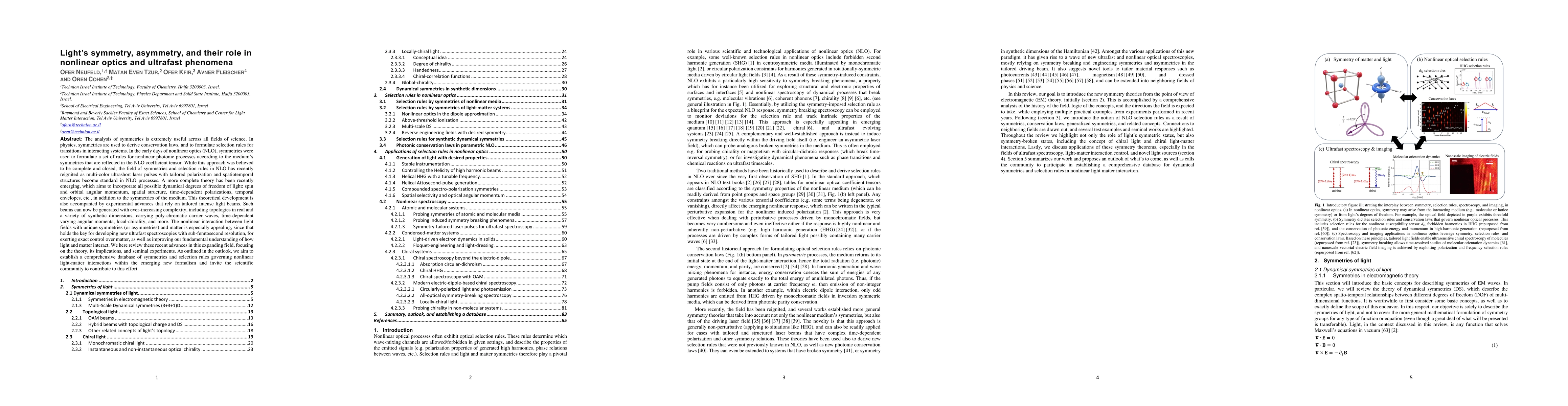 Thumbnail for Light's symmetry, asymmetry, and their role in nonlinear optics and
  ultrafast phenomena