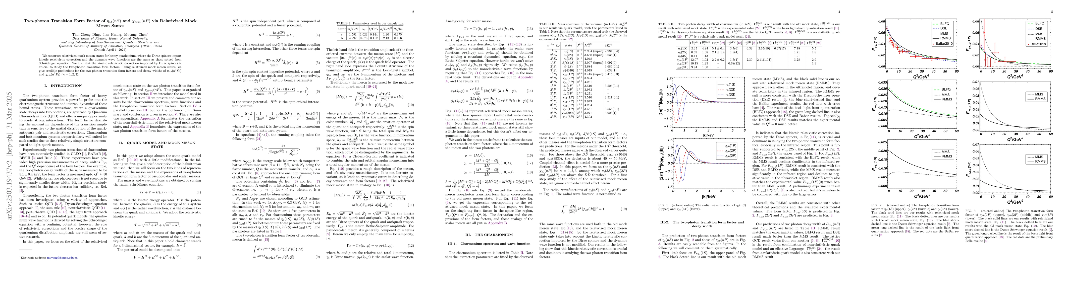 Thumbnail for Two-photon Transition Form Factor of $η_{c,b}(nS)$ and
  $χ_{c0,b0}(nP)$ via Relativised Mock Meson States