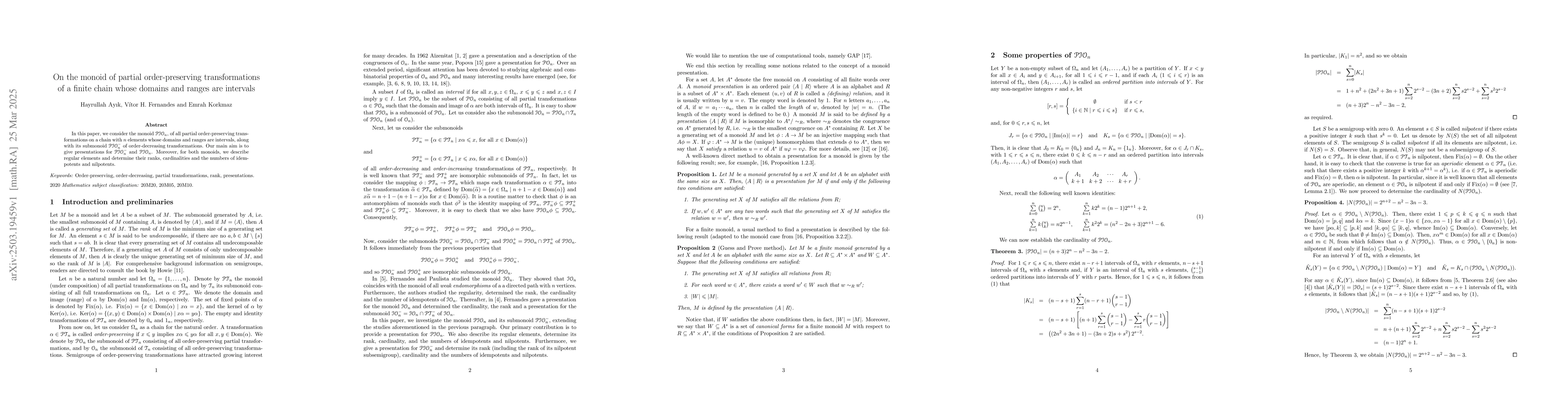 Thumbnail for On the monoid of partial order-preserving transformations of a finite
  chain whose domains and ranges are intervals