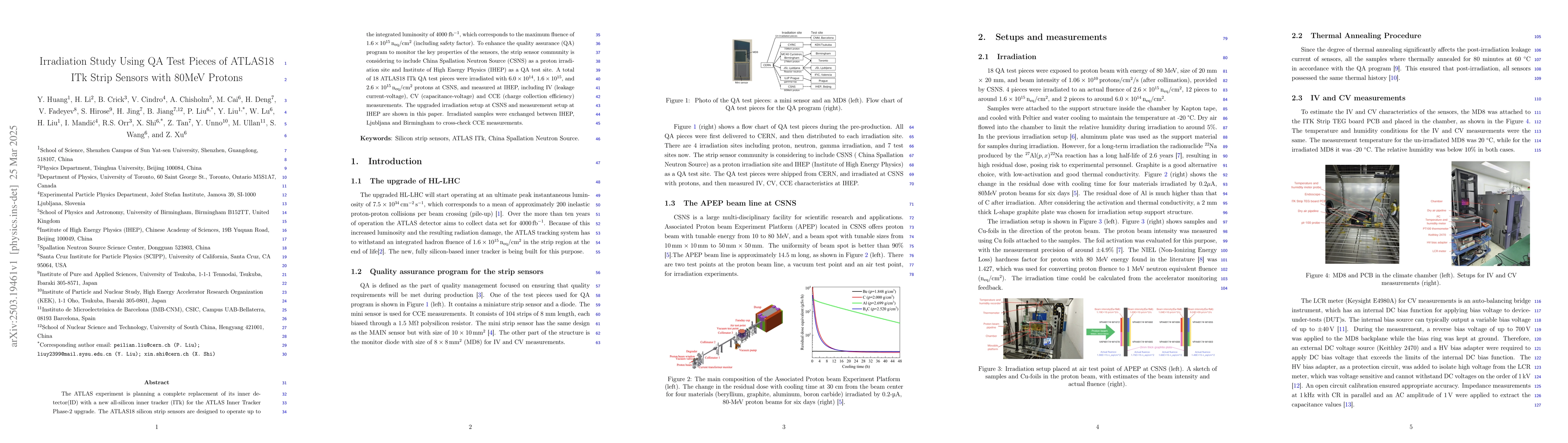 Thumbnail for Irradiation Study Using QA Test Pieces of ATLAS18 ITk Strip Sensors with
  80MeV Protons