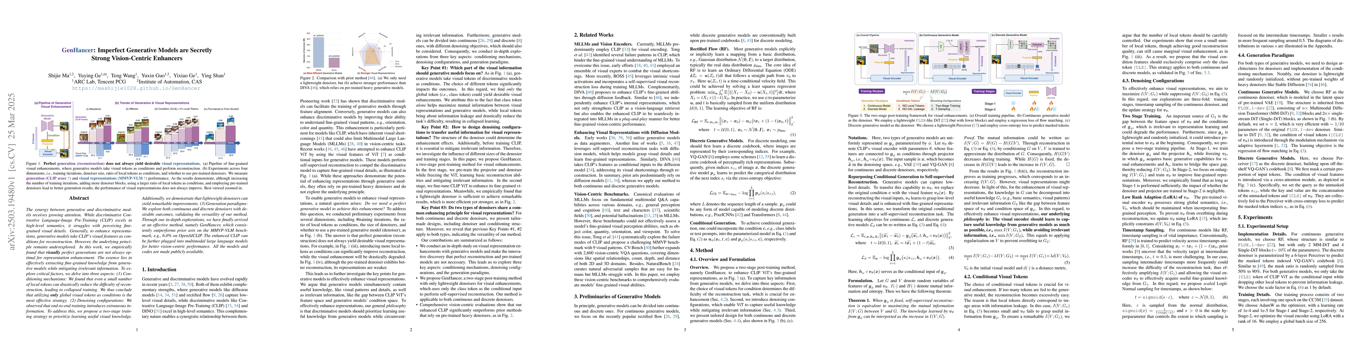 Thumbnail for GenHancer: Imperfect Generative Models are Secretly Strong
  Vision-Centric Enhancers