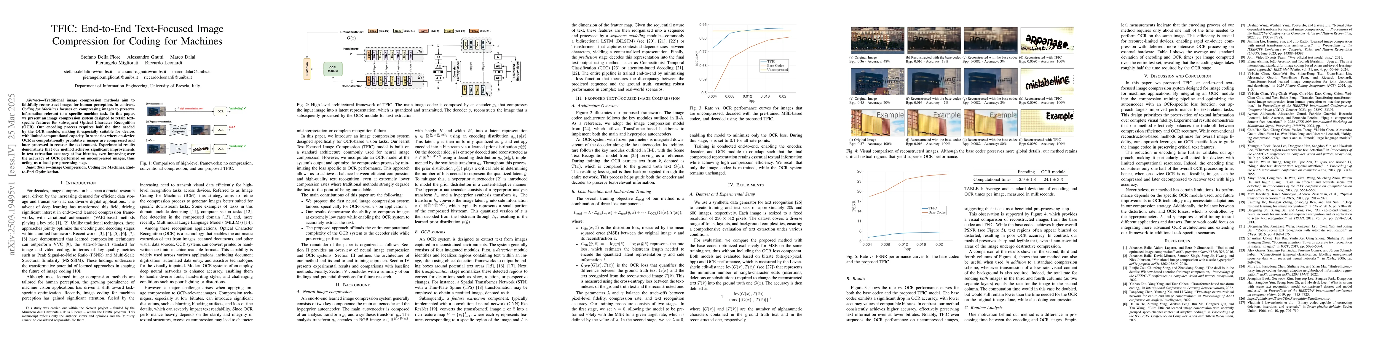 Thumbnail for TFIC: End-to-End Text-Focused Image Compression for Coding for Machines
