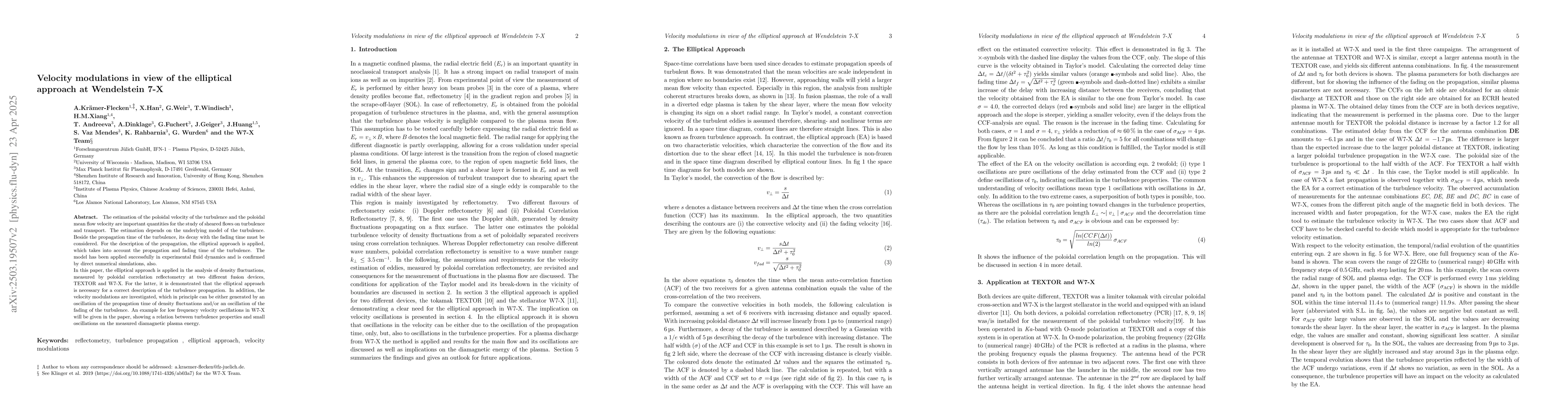 Thumbnail for Velocity modulations in view of the elliptical approach at Wendelstein
  7-X