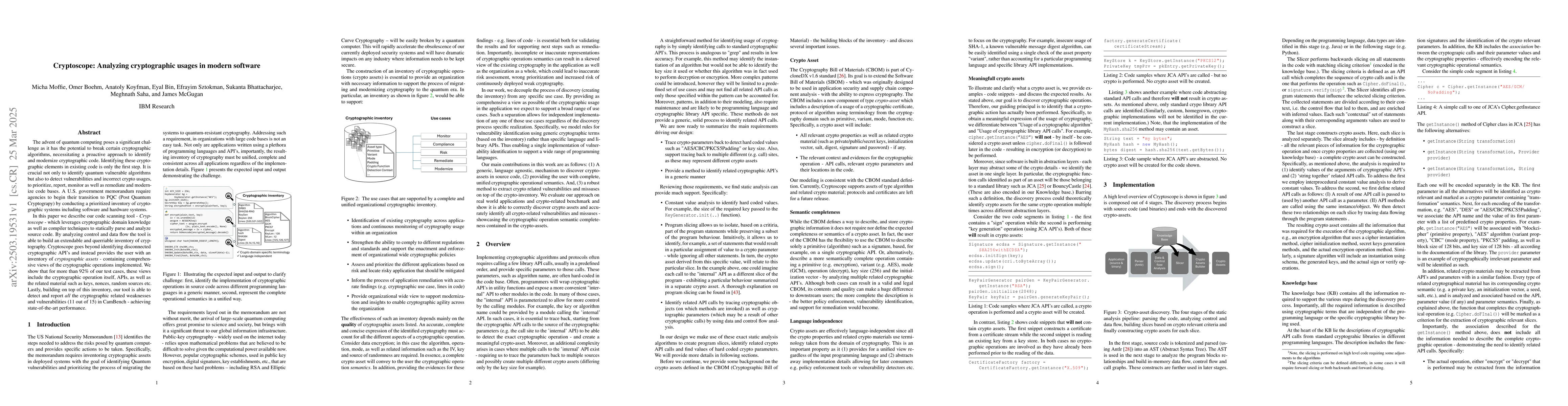 Thumbnail for Cryptoscope: Analyzing cryptographic usages in modern software