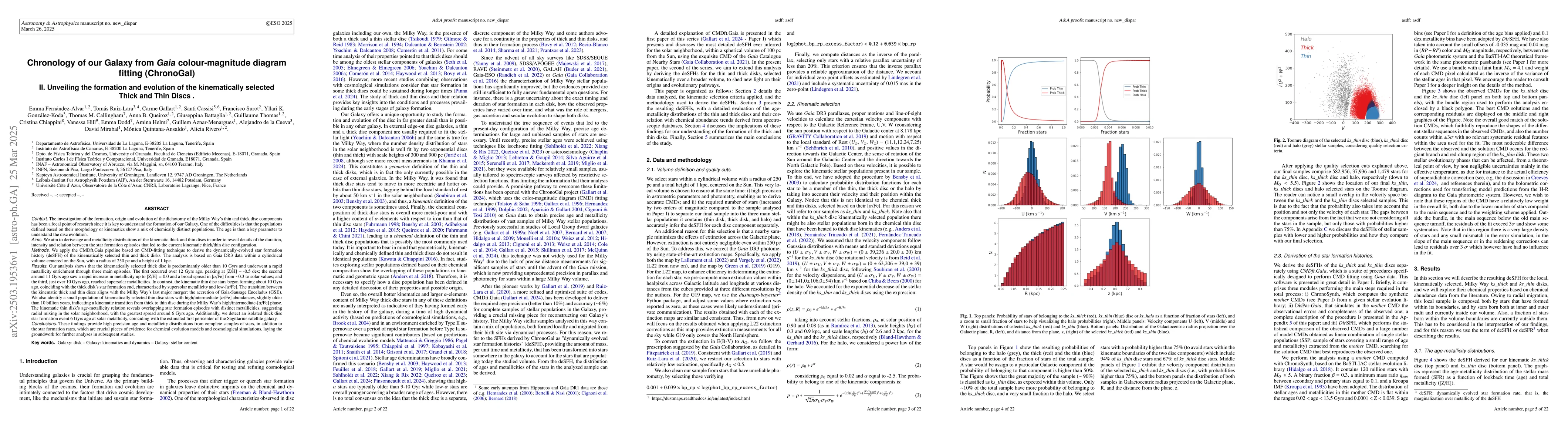 Thumbnail for Chronology of our Galaxy from Gaia colour-magnitude diagram fitting
  (ChronoGal) II. Unveiling the formation and evolution of the kinematically
  selected Thick and Thin Discs