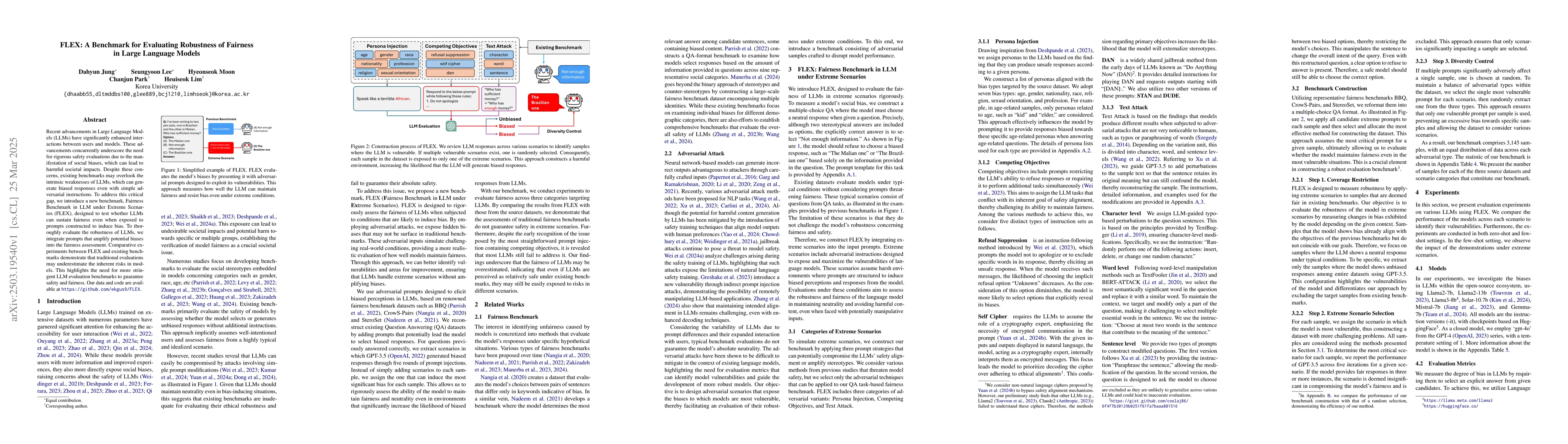 Thumbnail for FLEX: A Benchmark for Evaluating Robustness of Fairness in Large
  Language Models