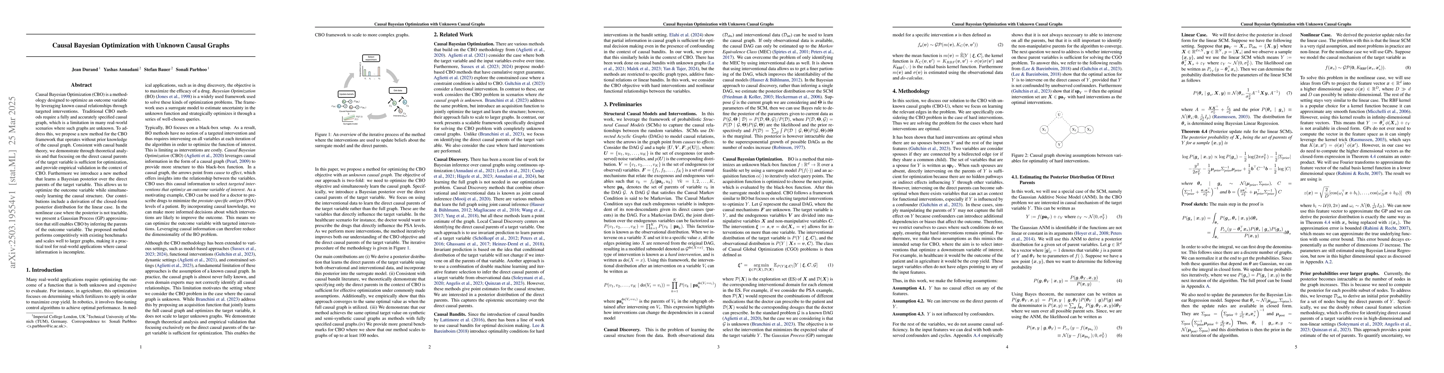 Thumbnail for Causal Bayesian Optimization with Unknown Graphs