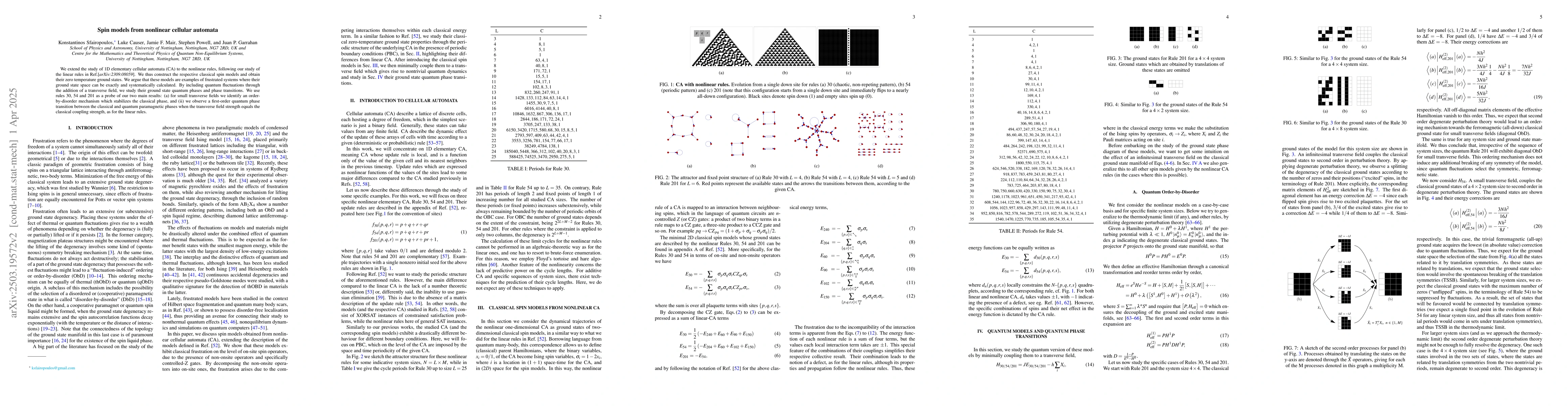 Thumbnail for Spin models from nonlinear cellular automata