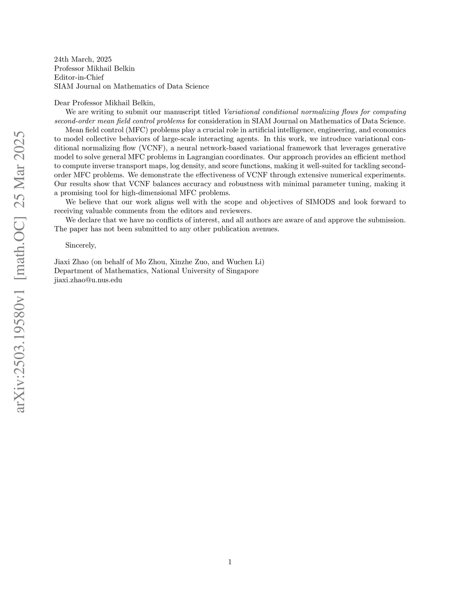 Thumbnail for Variational conditional normalizing flows for computing second-order
  mean field control problems