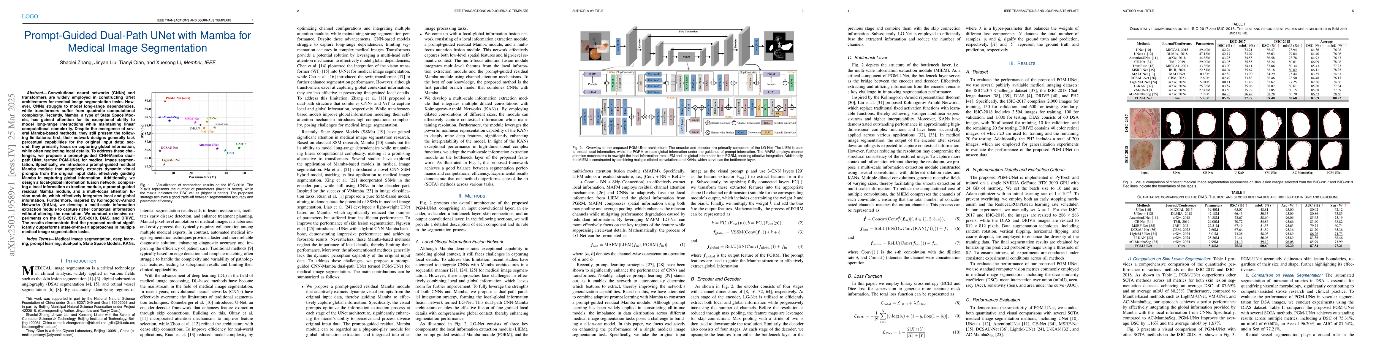 Thumbnail for Prompt-Guided Dual-Path UNet with Mamba for Medical Image Segmentation