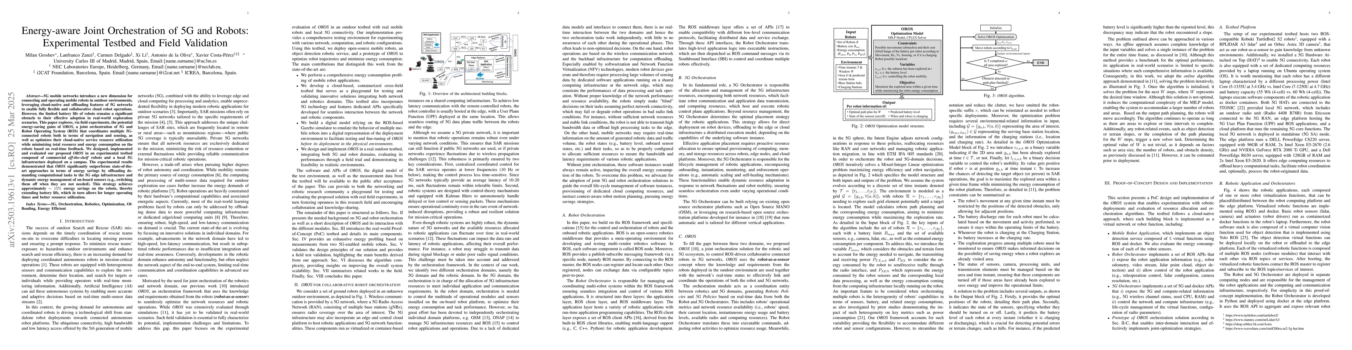 Thumbnail for Energy-aware Joint Orchestration of 5G and Robots: Experimental Testbed
  and Field Validation