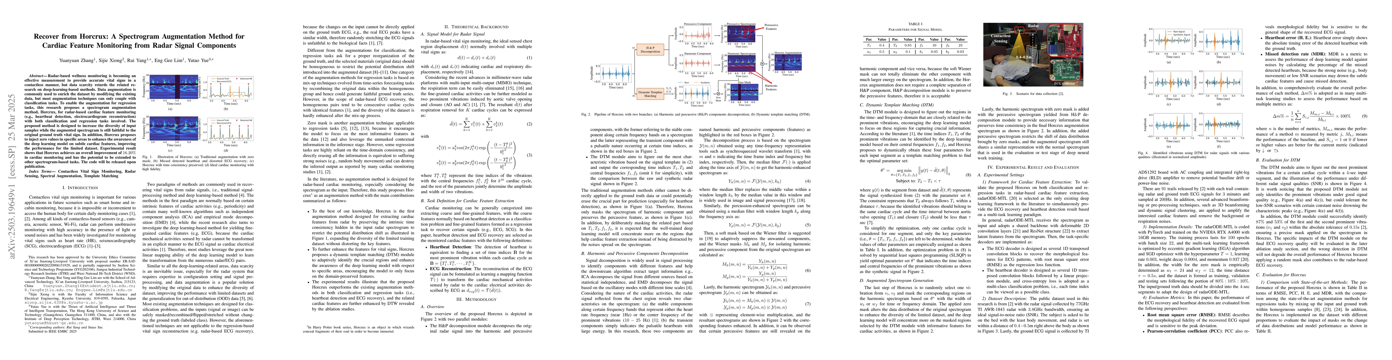 Thumbnail for Recover from Horcrux: A Spectrogram Augmentation Method for Cardiac
  Feature Monitoring from Radar Signal Components