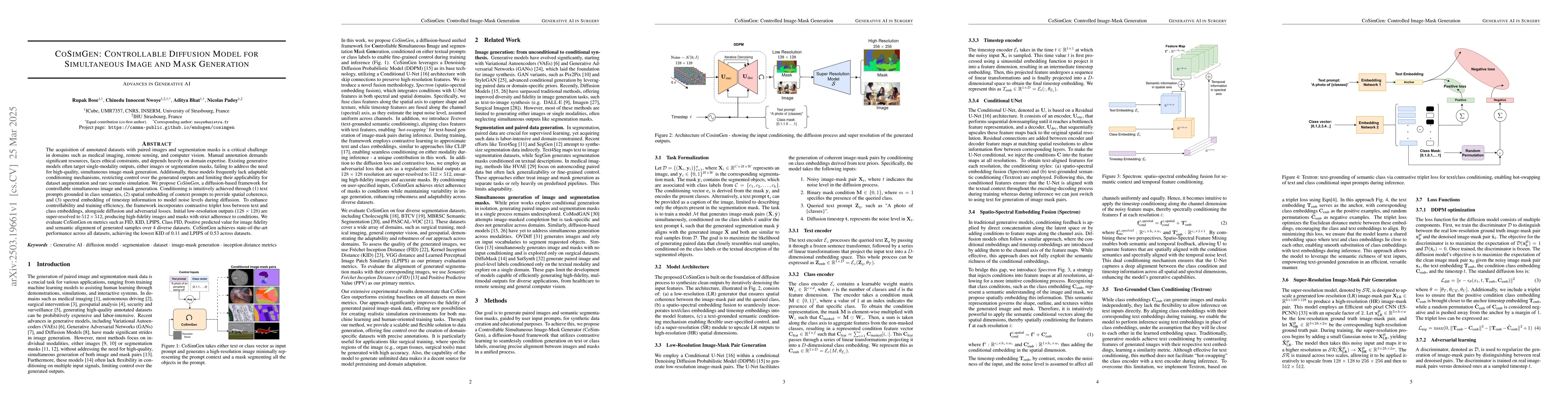 Thumbnail for CoSimGen: Controllable Diffusion Model for Simultaneous Image and Mask
  Generation