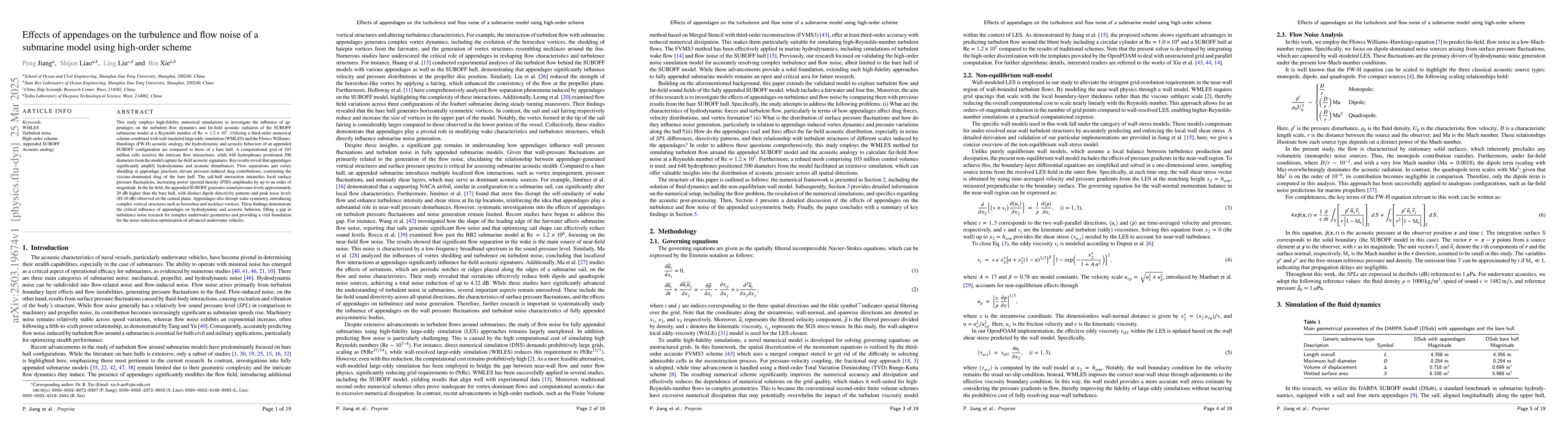 Thumbnail for Effects of appendages on the turbulence and flow noise of a submarine
  model using high-order scheme