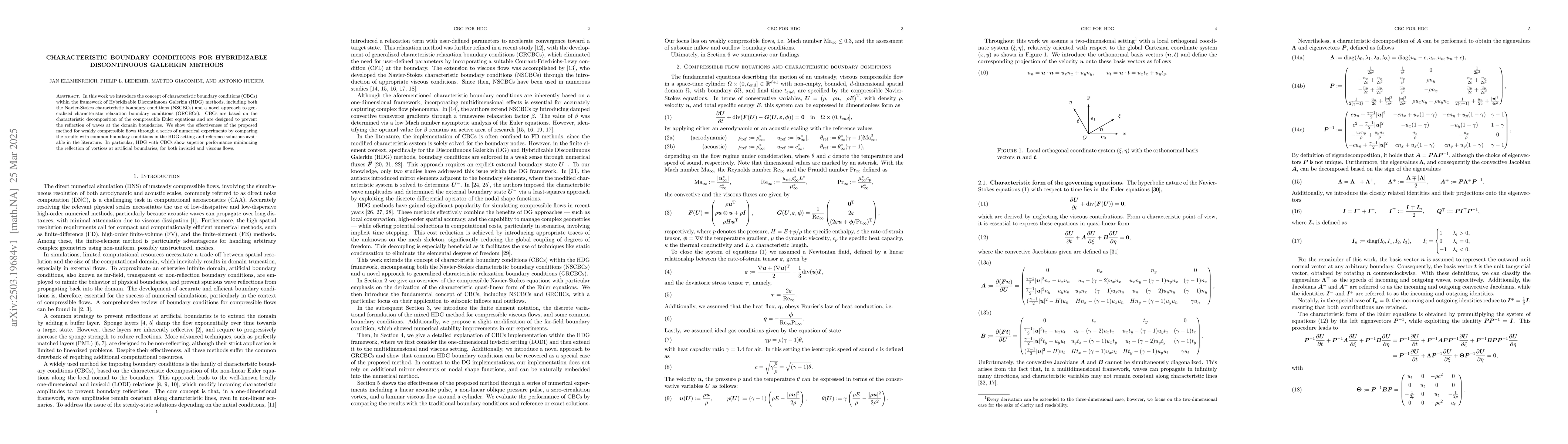 Thumbnail for Characteristic boundary conditions for Hybridizable Discontinuous
  Galerkin methods