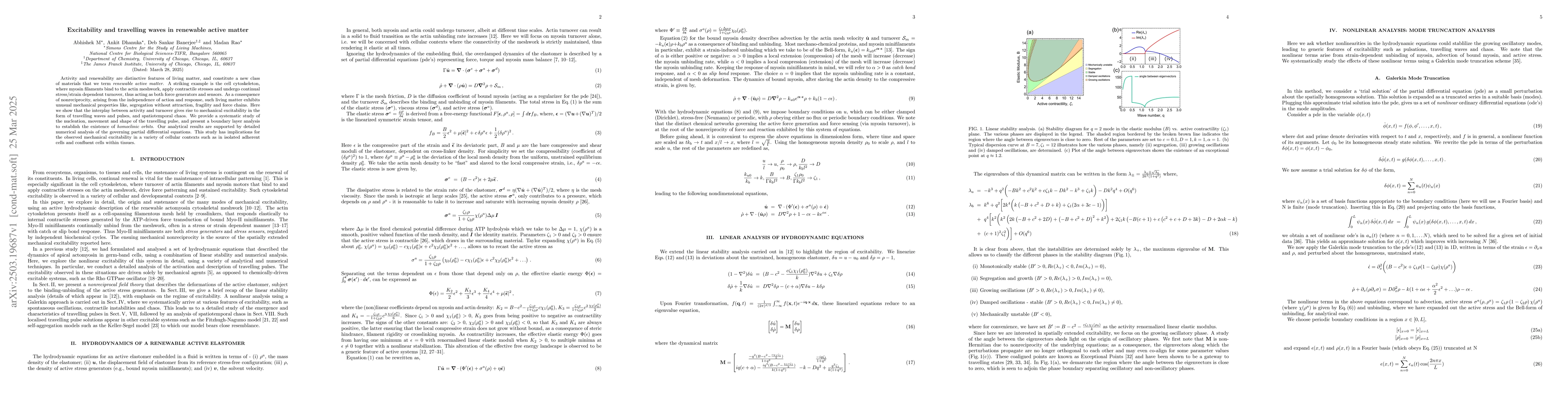 Thumbnail for Excitability and travelling waves in renewable active matter