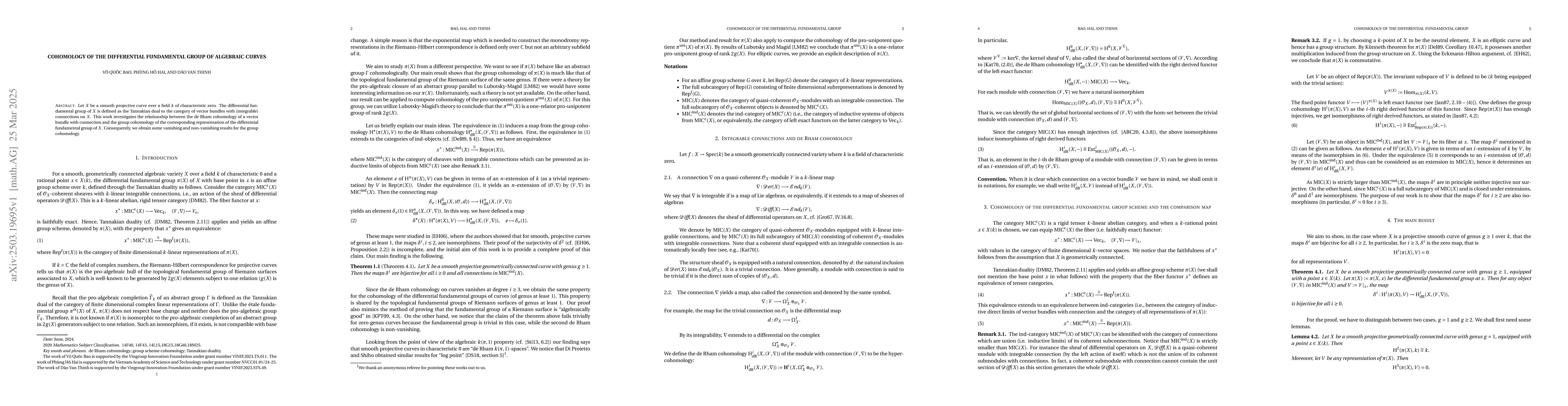 Thumbnail for Cohomology of the differential fundamental group of algebraic curves