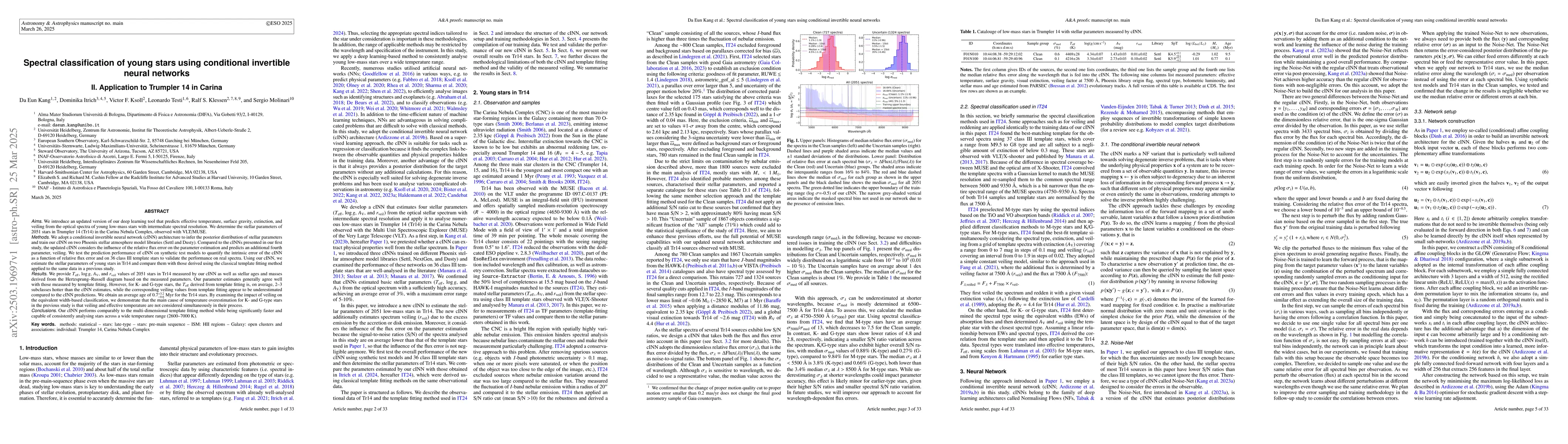 Thumbnail for Spectral classification of young stars using conditional invertible
  neural networks II. Application to Trumpler 14 in Carina
