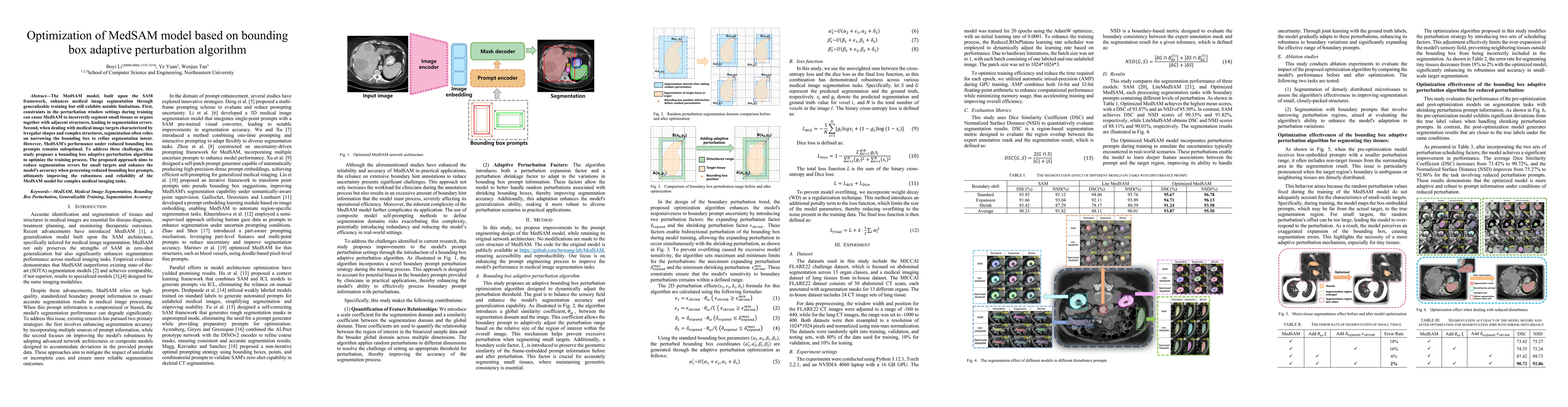 Thumbnail for Optimization of MedSAM model based on bounding box adaptive perturbation
  algorithm