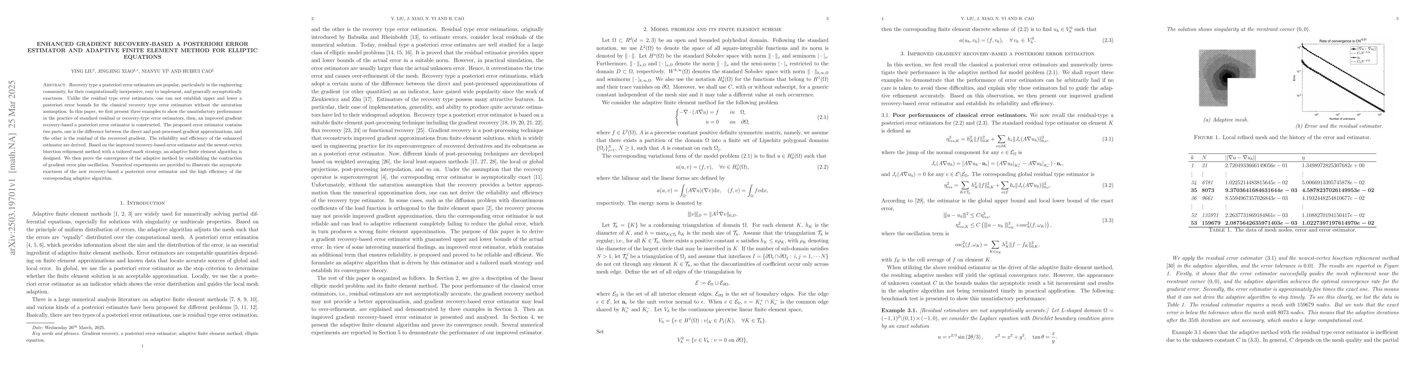 Thumbnail for Enhanced gradient recovery-based a posteriori error estimator and
  adaptive finite element method for elliptic equations