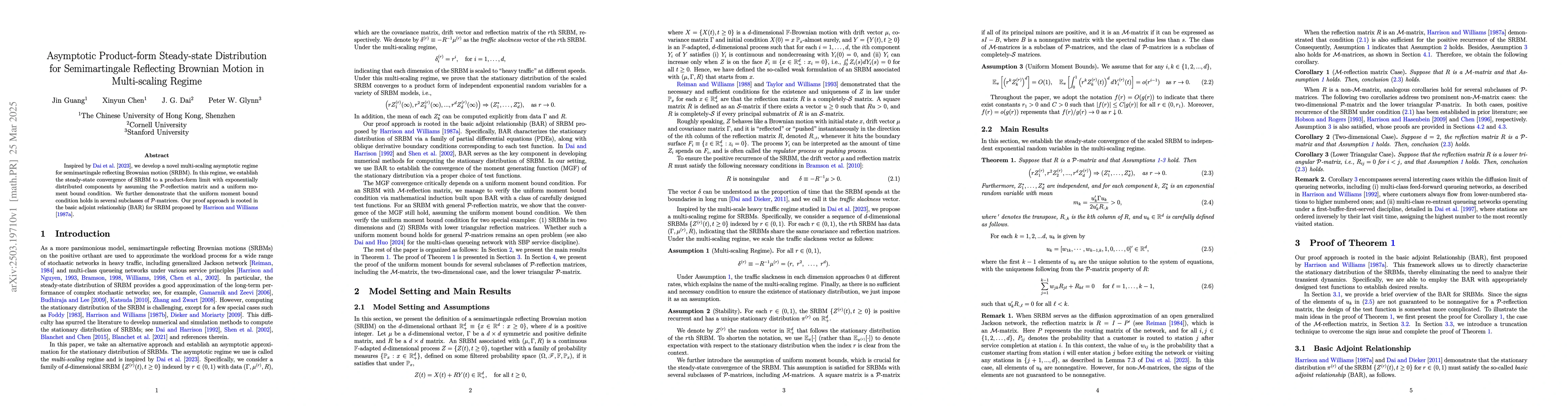 Thumbnail for Asymptotic Product-form Steady-state Distribution for Semimartingale
  Reflecting Brownian Motion in Multi-scaling Regime