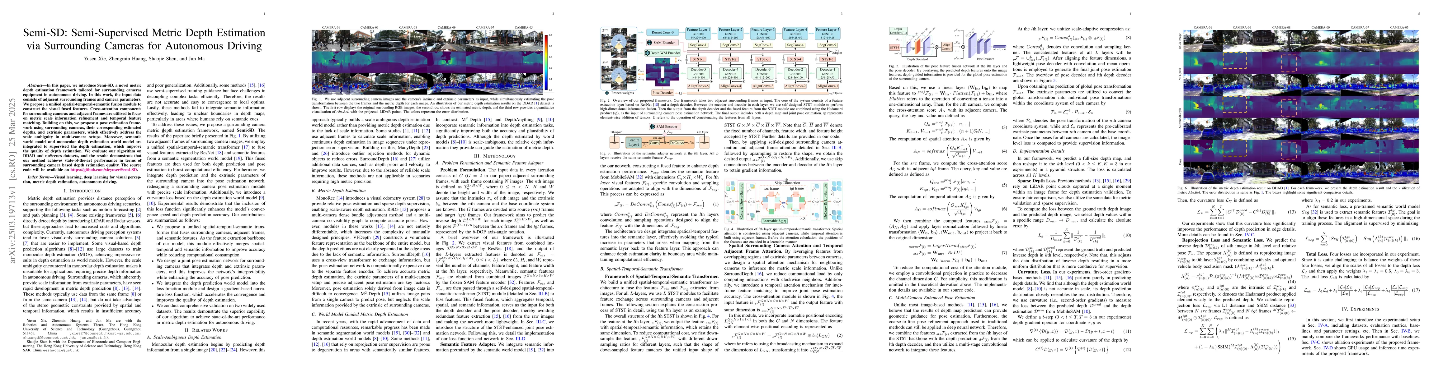 Thumbnail for Semi-SD: Semi-Supervised Metric Depth Estimation via Surrounding Cameras
  for Autonomous Driving