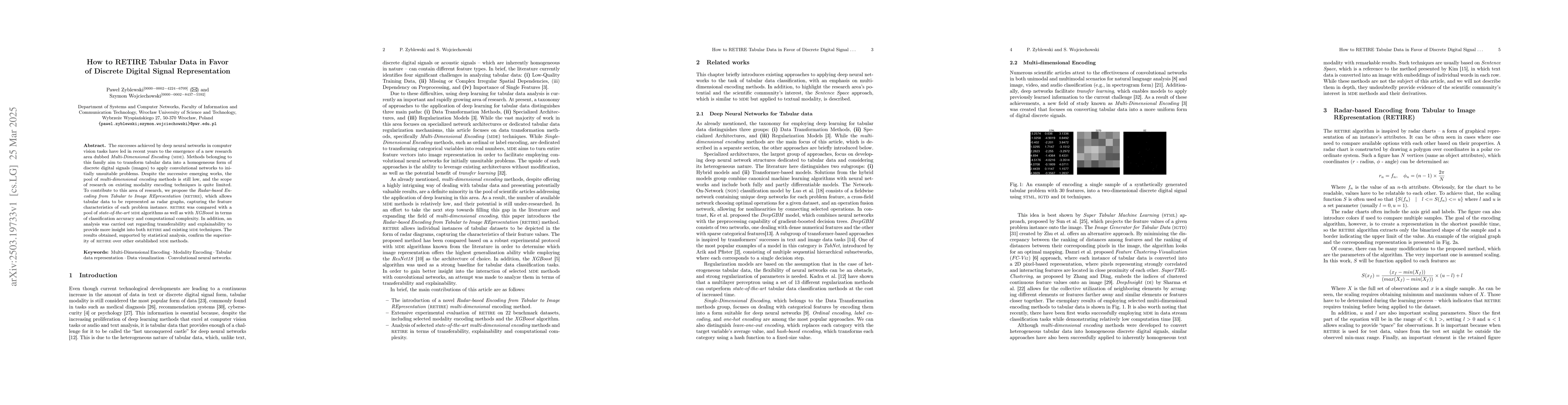 Thumbnail for How to RETIRE Tabular Data in Favor of Discrete Digital Signal
  Representation