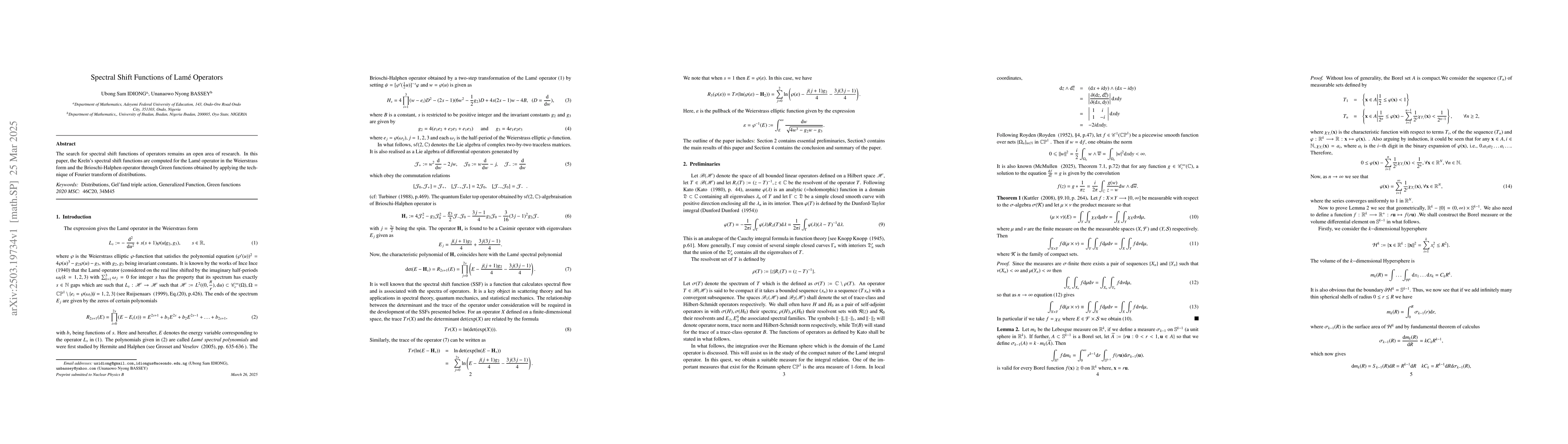 Thumbnail for Spectral Shift Functions of Lamé Operators