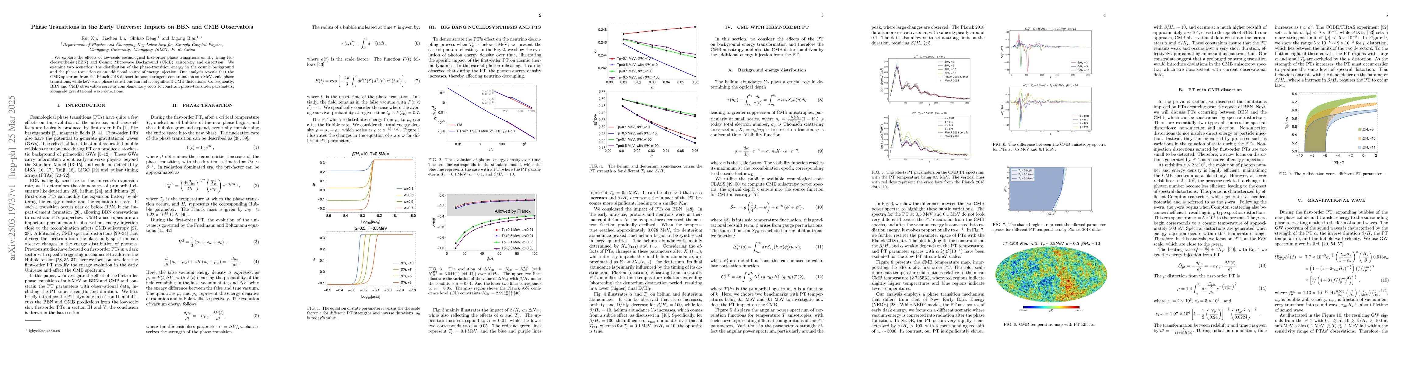 Thumbnail for Phase Transitions in the Early Universe: Impacts on BBN and CMB
  Observables