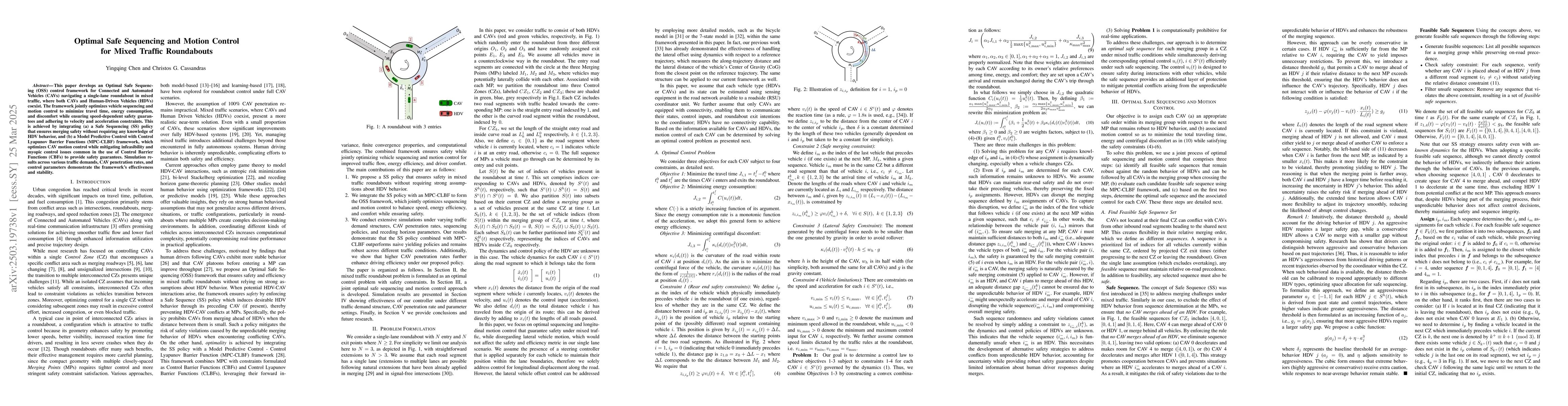 Thumbnail for Optimal Safe Sequencing and Motion Control for Mixed Traffic Roundabouts
