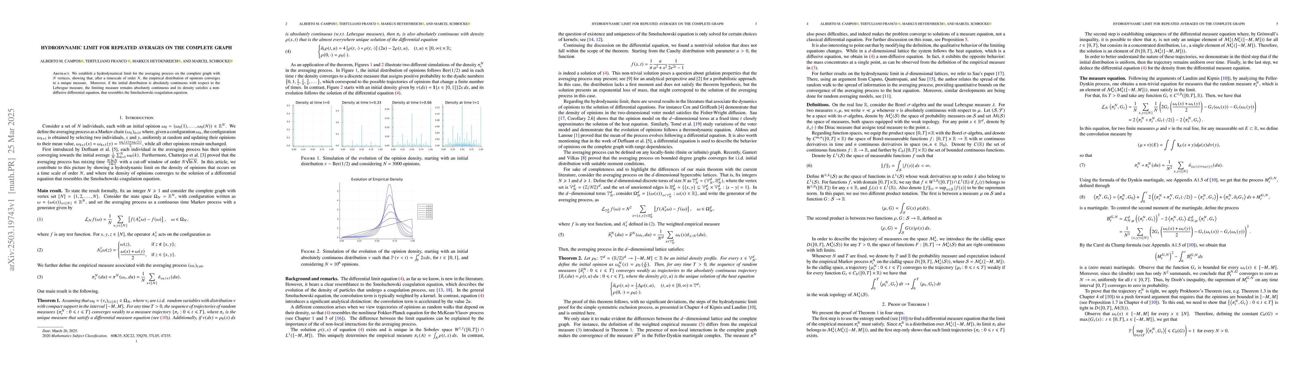 Thumbnail for Hydrodynamic limit for repeated averages on the complete graph