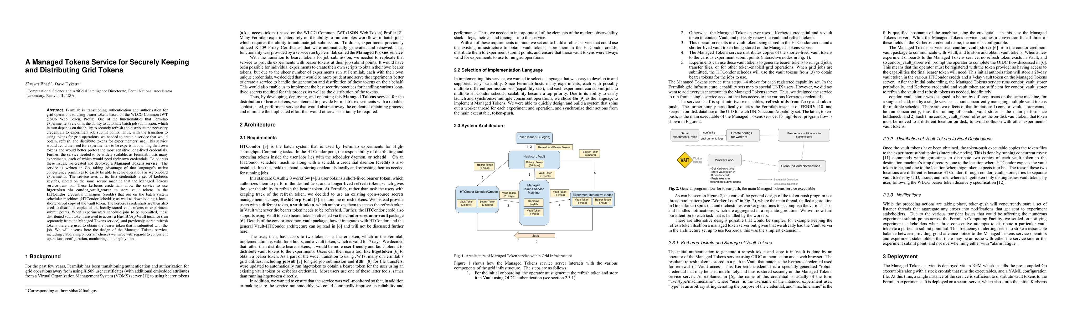 Thumbnail for A Managed Tokens Service for Securely Keeping and Distributing Grid
  Tokens