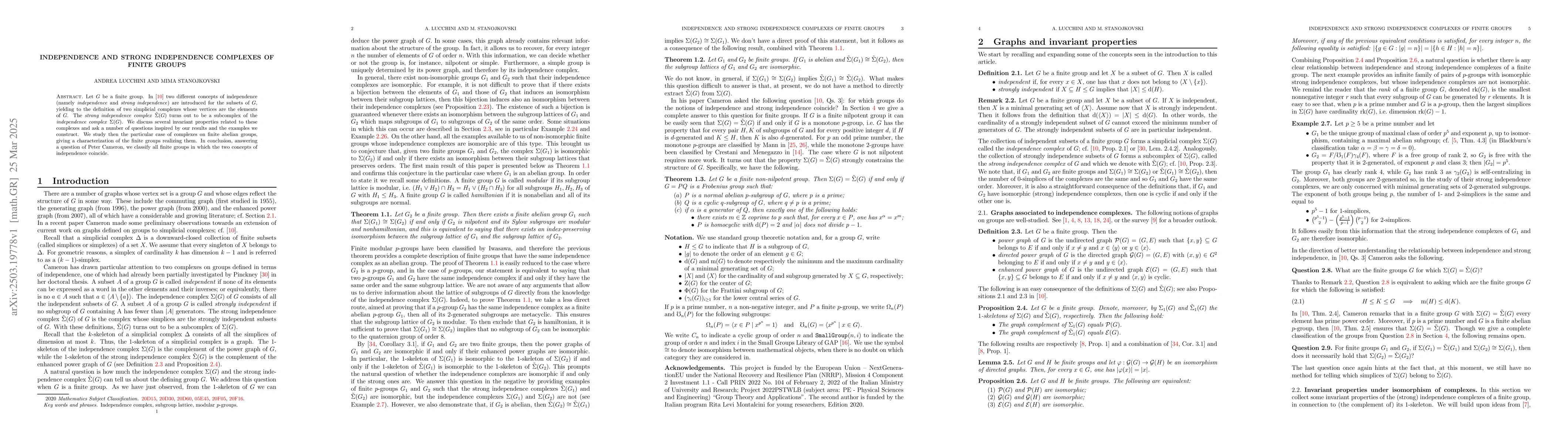 Thumbnail for Independence and strong independence complexes of finite groups