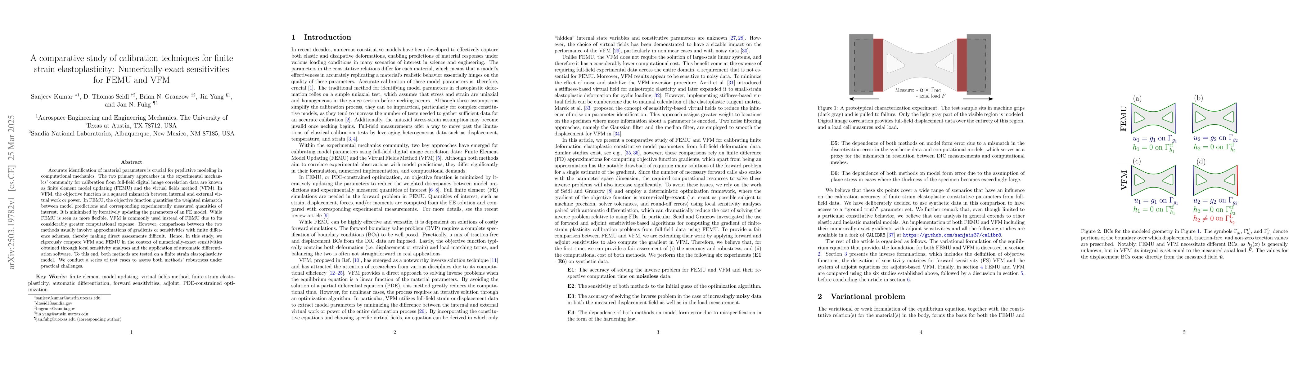 Thumbnail for A comparative study of calibration techniques for finite strain
  elastoplasticity: Numerically-exact sensitivities for FEMU and VFM