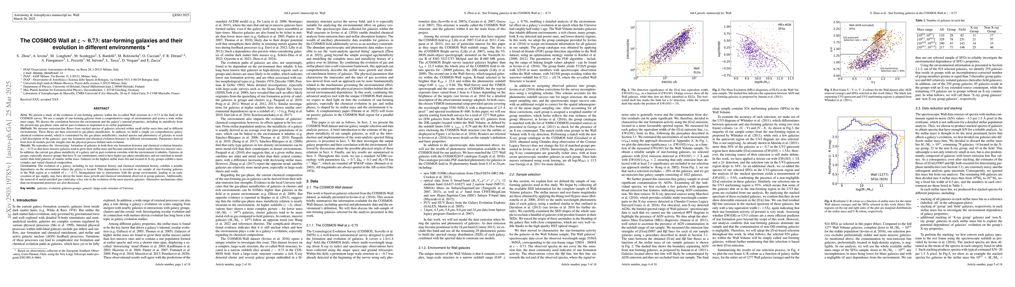 Thumbnail for The COSMOS Wall at z$\sim$0.73: star-forming galaxies and their
  evolution in different environments